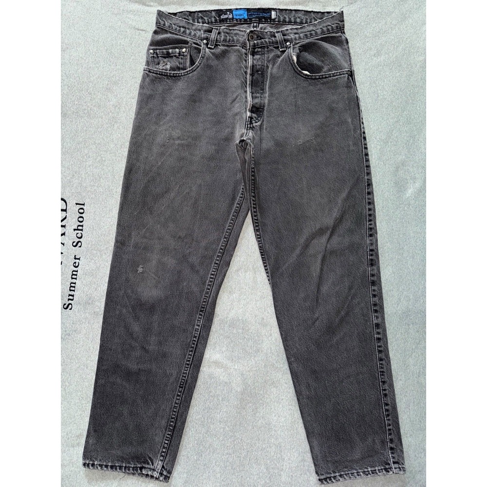 Vintage Levi's SilverTab Jeans Faded Gray Denim Relaxed Distressed Button Fly 36